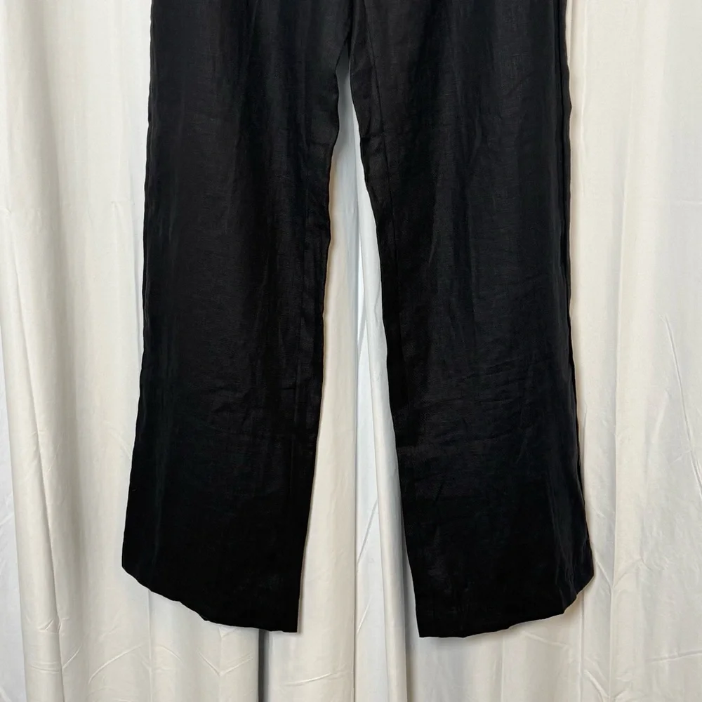 Faithfull The Brand Vincente Linen Wide Leg Pants Black NWT Medium - Picture 9 of 13